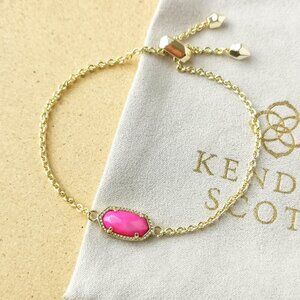 NEW Kendra Scott Gold Purple Pearl Elaina Adjustable Chain Bracelet